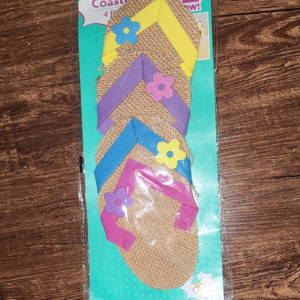 Colorful Flip Flop Coasters Set Of 4